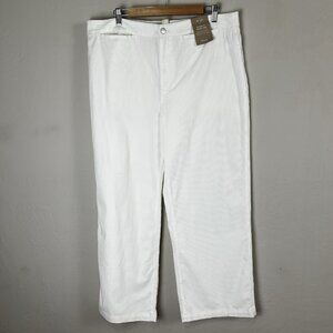 Madewell The Emmett‎ Wide-Leg Pant Corduroy Welt Pocket White NS291 Size 33 NEW
